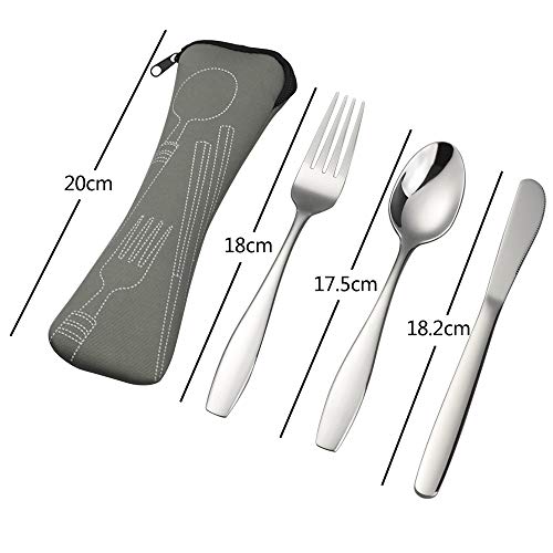 Gitany 6-piece Travel Camping Cutlery Set of 2, Stainless Steel Hiking Cutlery - Image 2