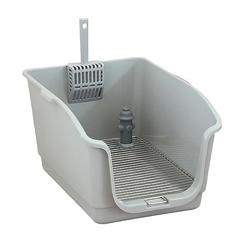 JISADER Hundetoilette PIPI Pad Halter, Gitter, Welpentoilette, Töpfchentrainer, Haustiertoilette, Indoor Töpfchentablett, Haustier Trainingstoilettentablett F, Grauer Abstand 18 mm