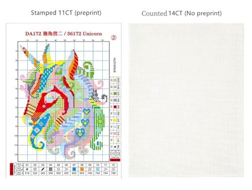 Image of CaptainCrafts Cross Stitch Kits for Adults Counted Cross Stitch Unprinted Fabrics Needlework Craft Home Decor (Counted 14CT, Twelve Months)