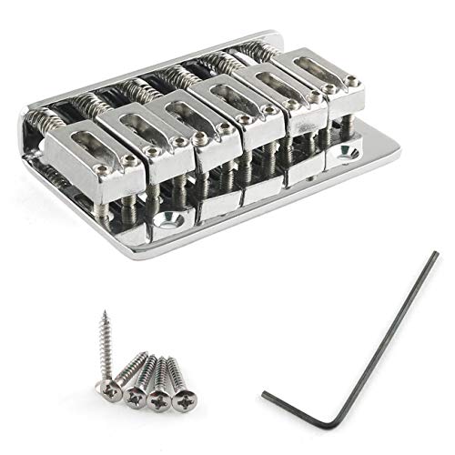 E-Outstanding 65mm Metal Fixed Hardtail Bridge Top Load Guitar Tailpiece For 6 String Fender Strat Tele Electric Guitar Silver