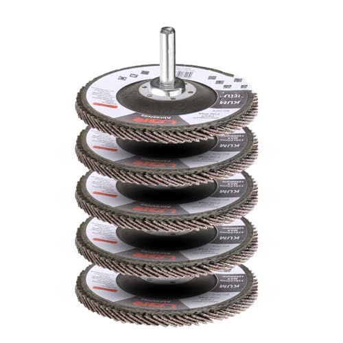 6 Parça Metal Ahşap Flap Disk Zımpara115 mm Seti, Matkap Aparatı