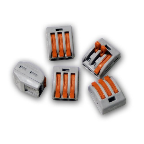 10 x Wago Connector 3 conductors with Betaetigungshebel 0, 8-2,5 MM ²