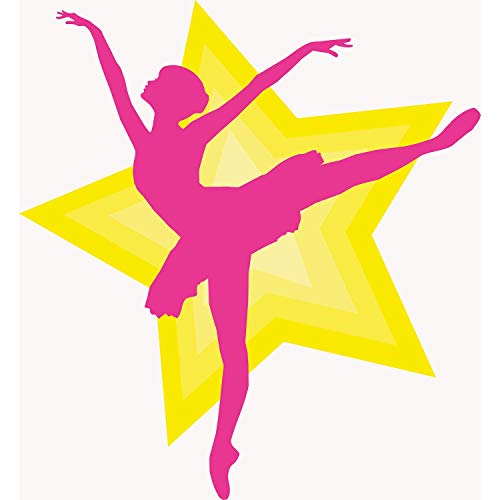 Affiche poster silhouette rose danseuse étoile deco chambre fille grand format 91x99cm