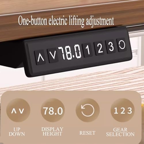 Adjustable Over Bed Table with Wheels, Mobile Laptop Cart for Work & Study, Height 75-103cm, King Size Overbed Table, Rolling Workstation (Brown)