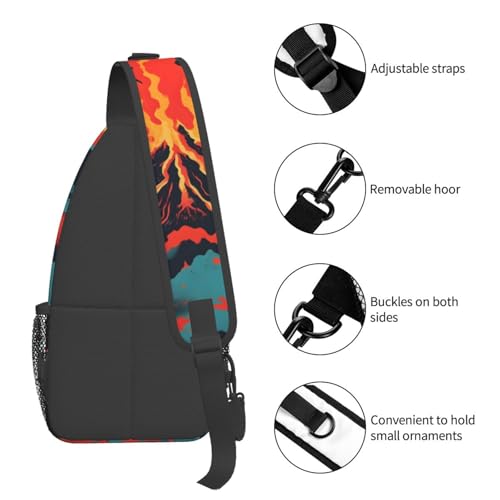 Mochila Cruzada Volcano Print para Viaje y Senderismo miniatura 5