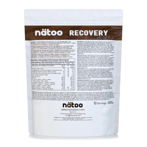 NäToo Recovery Post Workout Completo 600G Double Choco | Recupero Muscolare Con Whey Protein, Endurocarb™ (Maltodestrine E Ciclodestrine), Bcaa 4.1.1, Arginina E Glutammina – Integratori Sport Vegan - 7