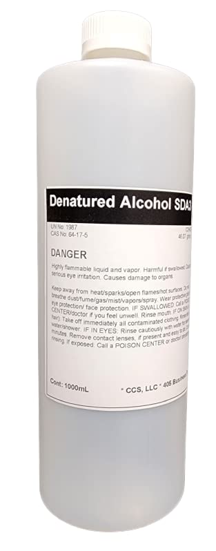 CCS LLC Denatured Alcohol Anhydrous High Purity 1000ml (32oz)