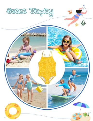 Image of weVSwe Baby Girl Swimsuit One Piece Swimsuit Cute Toddler Girls Sleeveless Bikini Kids 2-10 Years