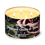 4EVER CANDLE Vela en frasco de 4 mechas con aroma duradero de larga duración, Champán Cassis y Miel