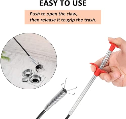 Image of Grabber Claw Pick Up Reacher Tool,Koralan Spring Grabber Claw Bendable Pickup Tool with 4 Claws Reaching Assist Tool for Litter Pick, Home Sink, Drains, Toilet 160Cm
