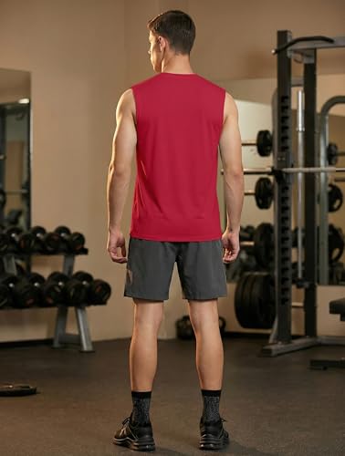 Image of DEMOZU Men's Sleeveless Workout Swim Shirt Quick Dry Athletic Muscle Beach Tank Top Big and Tall