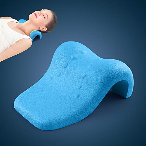 Neck Stretcher for Neck Pain Relief, Mkicesky Neck Posture Corrector Chiropractic Pillow, Neck Support Shoulder Relaxer Cervical Traction Device for TMJ Pain Relief and Cervical Spine Alignment