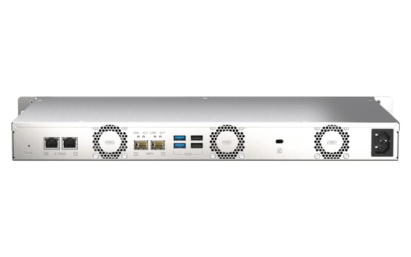 QNAP TS-435XeU-4G NAS con montaggio su rack 4 bay Supporta cache SSD 2,5GbE/10GbE e M.2 NVMe, senza HD
