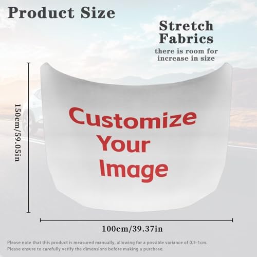 Image of Renewold Custom Personalized Car Hood Cover Protector, Add Your Own Photo Hood Covers for Cars, for Most Sedans Small SUV Truck, Customized Hood Wrap Blanket, Auto Exterior Accessories