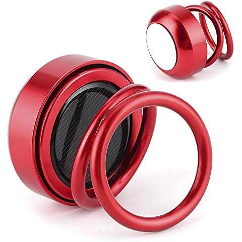Car Perfume Air Freshener,Solar Power Car Aroma, Car Air Freshener Solar Energy Rotating Eliminator Aromatherapy Diffuser W/Double Ring (red) Cover