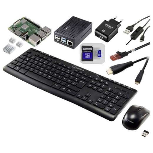 TRU Components PRO Set Raspberry Pi® 3 B+ 1 GB 4 x 1.4 GHz incl. Cavo di Alimentazione, incl. Custodia, incl. dissipato