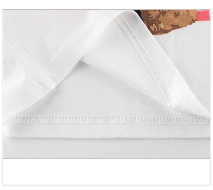 Newborn Baby Girls Short Sleeve Tee Tops Summer Cartoon Crewneck Layering T-Shirts Summer Clothes for Infants (White,130/5-6 Y,Unisex,Big Kid,US,Age,5 Years,6 Years)