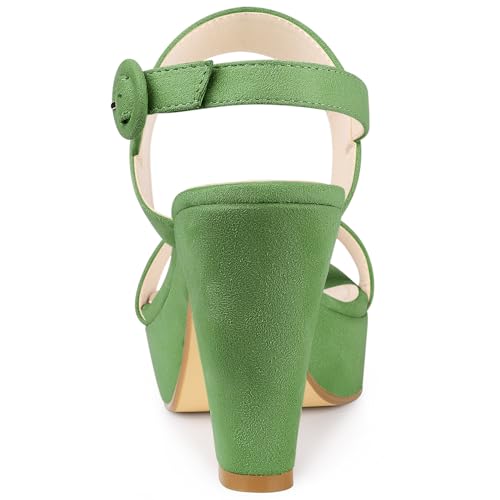 Image of Allegra K Women's Slingback Platform Heels Chunky High Heel Sandals