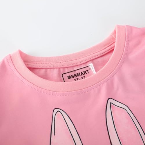 Image of Girls Short Sleeve Shirts Toddler Summer Top Kids Cotton Clothes 2-7 Years