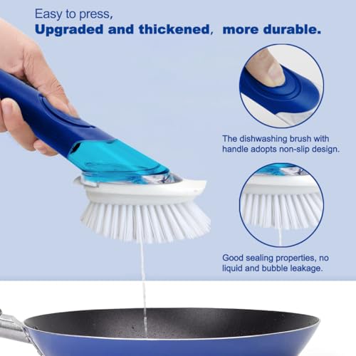 Image of CELOX Dish Brush with Soap Dispenser, Soap Dispensing Brush with Handle