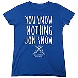 Game of Thrones You Know Nothing Jon Snow Women's T Shirt,Royal, 2X-Large