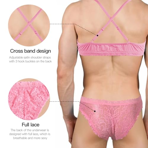 Lingerie Set For Men, Sexy Bra And Underwear G String Exotic Man GayPanty, Sissy Panties Femboy,3