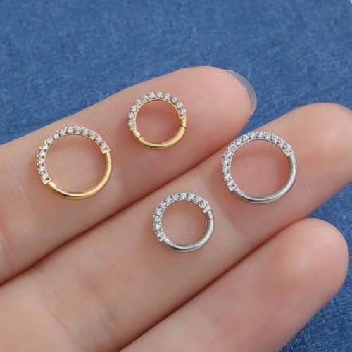 LOMISS PIERCING ARGOLA TITÂNIO PVD SEGMENTO ARTICULADO ZIRCÔNIA (PRATA, 1,0X10mm)