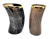 Viking Drinking Mug Cups Tumbler Ale Beer Wine Goblet Tankard Mead Medieval Tumbler with brass ring...
