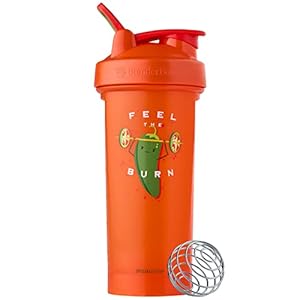 BlenderBottle Just for Fun Classic V2 Shaker Bottle Perfect for Protein Shakes and Pre Workout, 28-Ounce, Feel the Burn