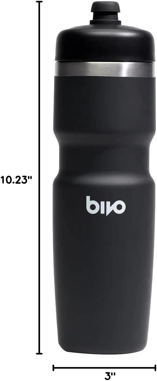 Bivo Trio 21oz Insulated Stainless Steel Bike Water Bottle - for Cycling - Fits Most Cages, Dishwasher Safe - Keeps Drinks Cold 12+ Hours - Black - Image 7