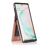 TIANDAFEIJIUB Etui na telefon Samsung Galaxy Note10, skóra PU, retro, odporne na wstrząsy, etui na telefon, etui z klapką, miękkie tworzywo TPU, twardy PC, mieszane etui ochronne (różowe złoto)