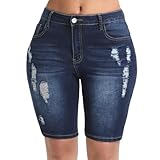 Myzellia Bermudas elásticas de cintura alta para mujer, S