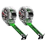 2 Pack 10M/32.8ft Fluorescent Tape Measure, Width 25mm Waterproof Tape Measure, Stainless Steel Retractable Tape Measuring, Double Sided Graduated, Easy To Read Self-Lock Measuring, Transparent