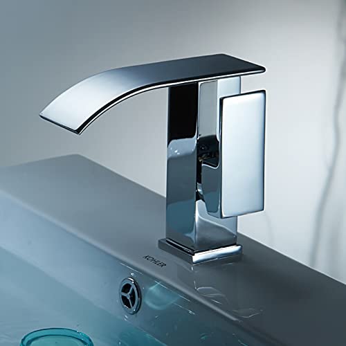 Mitigeur cascade pour lavabo de salle de bain avec poignée unique