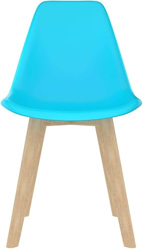 Miniatura 3 de Sillas de comedor, 6 piezas de plástico azul, sillas de respaldo, sillas de restaurante para comedor diario o eventos especiales como conferencias,