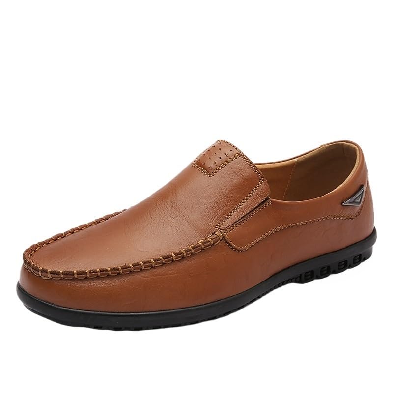 Chaussures décontractées d'affaires en noir mocassins confortables à bout rond pour homme