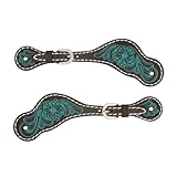 Turquoise Cross Carved Turquoise Flower Ladies' Spur Straps