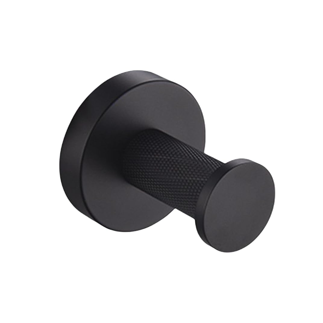 Crochet peignoir noir givré en acier inoxydable, élégance durable pour douche
