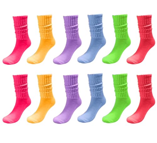 Image of Slouch Socks Women Thigh High Socks Soft Scrunch Crew Socks Casual Socks Size 6-11