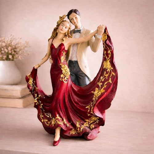 Image of ARMONIA Romantic Dancing Couple Polystone Showpiece|European Love Figurine for Home Decor | Valentine Gift for Girlfriend,Wife & Couple | Anniversary, Wedding,Gift