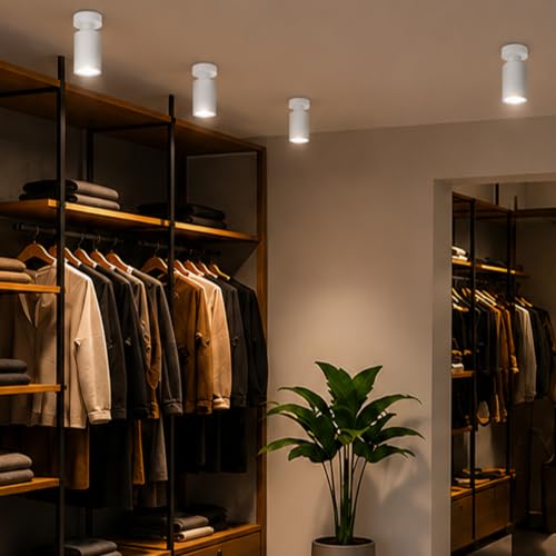Image of Goldmedal Bibo 12W LED Surface Spotlight | Focus Light |Neutral White (4000K)| Adjustable Base | with 36Beam Angle | for Kitchen,Living Room & Malls | Up to 80 Lumens Per Watt | Body Colour:White