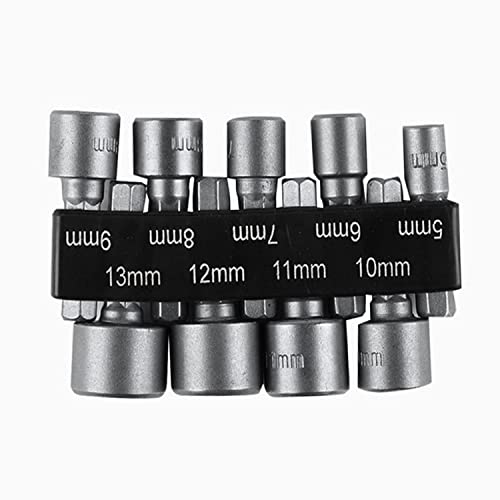 CAM2 Stecknuss Set, 9 Stück 5-13mm Stecknuss Adapter Stecknuss Bit Adapter SetSechseck Bohrer Stecknuss Nuss Adapter Werkzeug Stecknuss Muttern Bit-adapter Power Nut Für Bohrer Oder Akkuschrauber