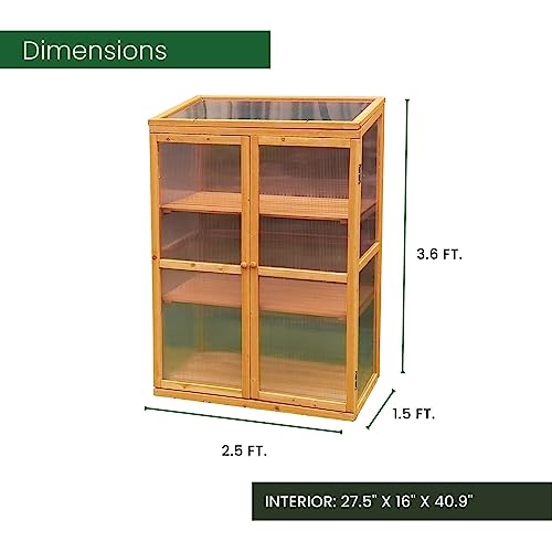 Hanover Indoor/Outdoor Portable Cold Frame, Three Shelves With Front And Top Openings, Garden Plant Protector, Aluminum Frames, Mini Greenhouse #TOP6