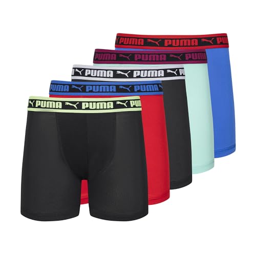 Image of PUMA boys 5 Pack Performance Boxer Briefs