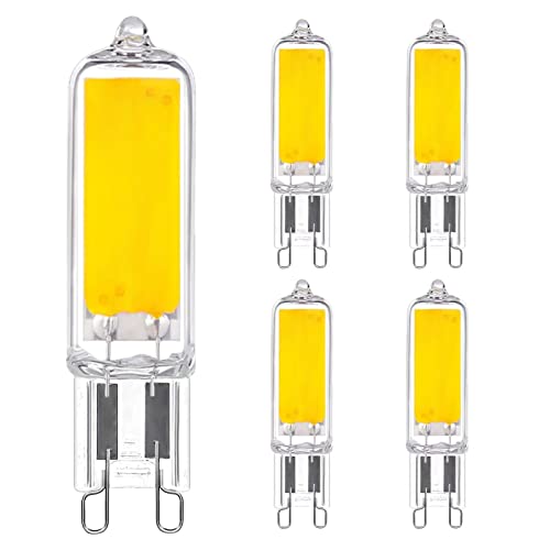 G9 LED Dimmbar Lampe Kaltweiss 6000K, 6W G9 LED Birne Ersatz für Halogen Leuchtmittel 60W, G9 Glühbirne 600LM Kein Flackern 360 Grad Abstrahlwinkel, AC 220-240V Enegiesparende G9 LED Birnen Cover