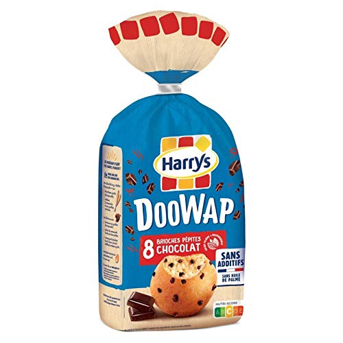 HARRYS - Doowap Brioches Pépites de Chocolat - 8 pièces de 320g - Brioches Artisanales Françaises - Sans Additifs ni Conservateurs - Idéales pour le - Lot De 4 - Vendu Par Lot