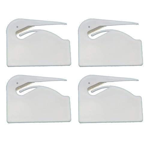 Letter Opener Mail Opener For Women, Men, Office, Home & Business Travelers - Openers With Safety Concealed Razor Blade And Guiding Tip For Perfect Cut （4Pcs） (White) #TOP3