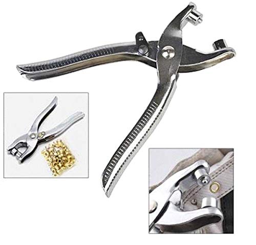 uptodateproducts Grommet Setting Tool, Steel Hole Punch Eyelet Setter Kit for Leather, Canvas, All Fabrics Men and Women Clothes, Shoes, Belts, Bags, Crafts -100 Gold Eyelets/Grommets