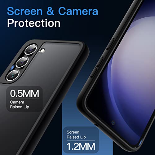 Image of JETech Matte Cover Case for Samsung Galaxy S23 5G 6.1-Inch, Frosted Translucent Back Protective Slim Phone Cover, Anti-Fingerprints (Black)