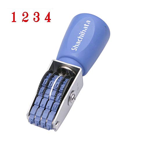Shachihata Rotating Rubber Stamp, European 4 Rows, No. 5, Impression Size: Approx. 0.8 x 0.2 inches (20 x 4 mm), Mincho Body
